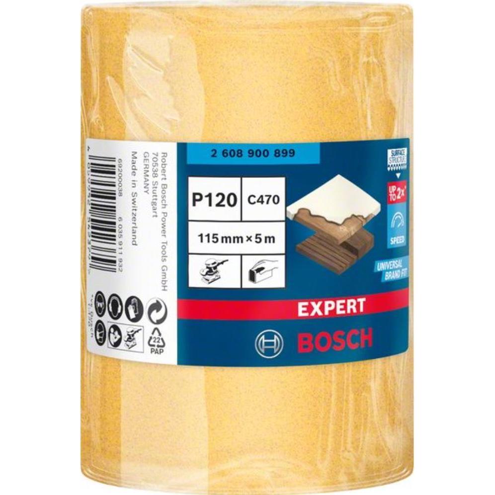 Thumbnail - Bosch Professional Zubehör, Schleifmittel, EXPERT C470 Schleifpapierrolle zum Handschleifen, 115 mm, 5 m, G 120 (120)