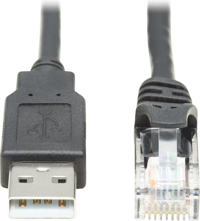 Produktbild Eaton USB-A to RJ45 Rollover Console Cable M/M - Cisco Compatible 250 Kbps 10ft. 3,05m Bla (3.05 m)
