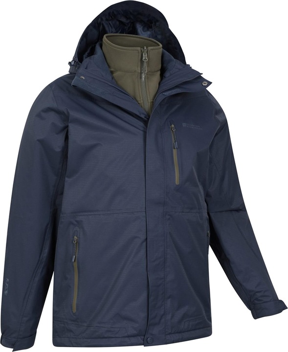 Actual product image Mountain Warehouse Mens Bracken Extreme 3 in 1 Waterproof Jacket (XL)
