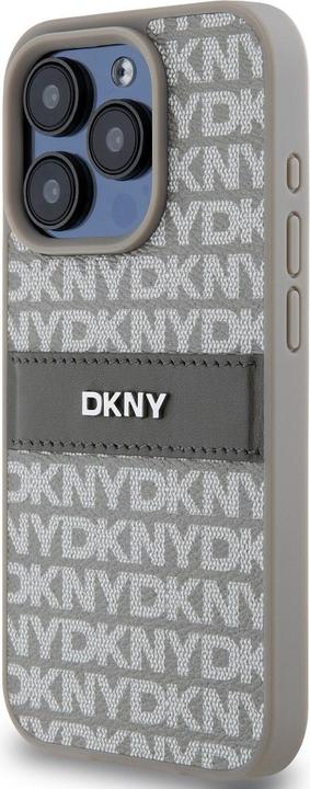 Actual product image DKNY DKHCP14XPRTHSLE iPhone 14 Pro Max 6.7" beżowy/beige hardcase Leather Mono Stripe & Metal Logo (Apple iPhone 14 Pro Max)