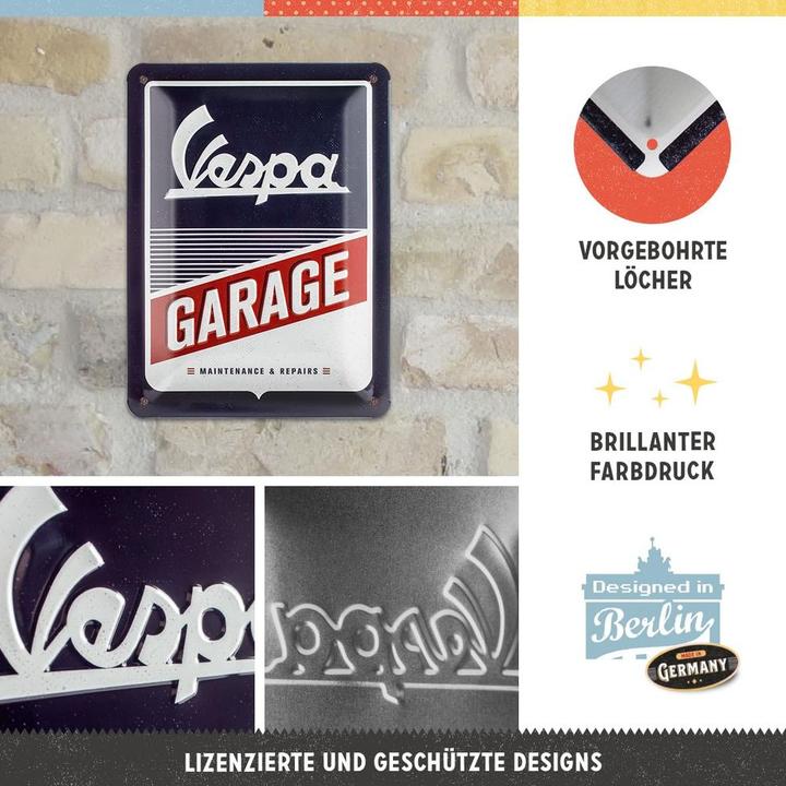 Actual product image Nostalgic-Art Merchandising Vespa garage sign 15 x 20 cm, metal