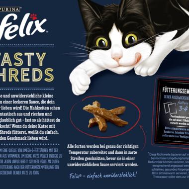 Produktbild Felix Nassfutter Tasty Shred Original mit Fleisch in Gelee, 10x80g (Adult, 10 Stk., 800 g)