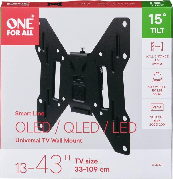 Productafbeelding One for All Slimme WM2221 (Muur, 50 kg, 13" - 40")