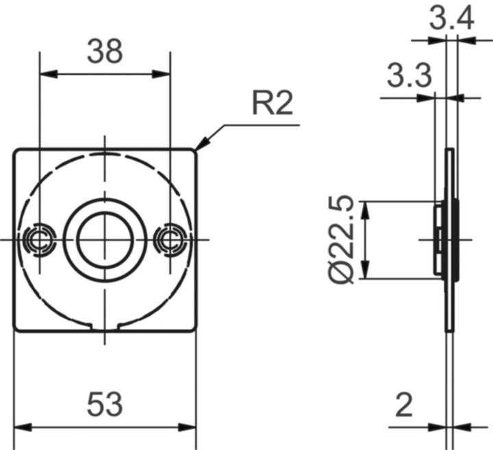 Actual product image Glutz Piatto handle rosettes glide 51032 inside (Door rosette)