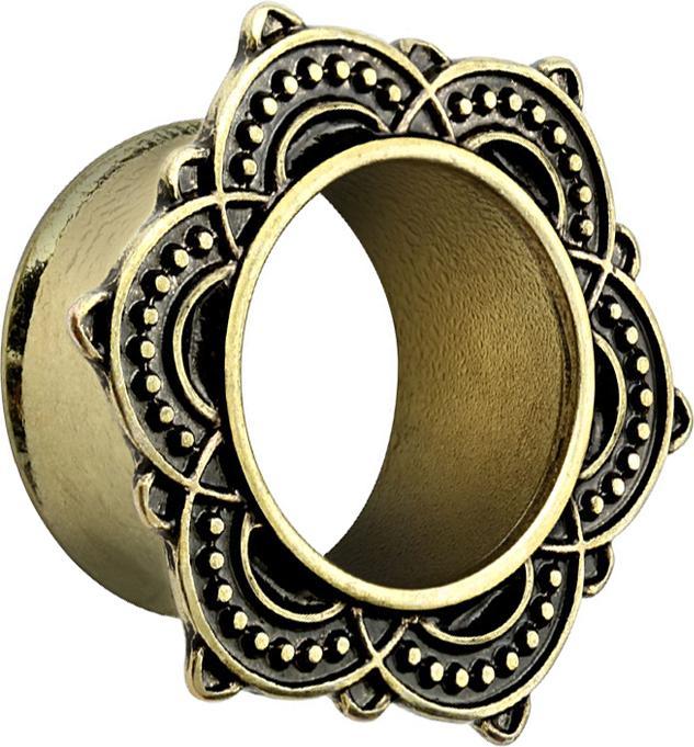 Produktbild Star Piercing Flared Tunnel Rose von Scharon altgold (Messing, Chirurgenstahl 316L)