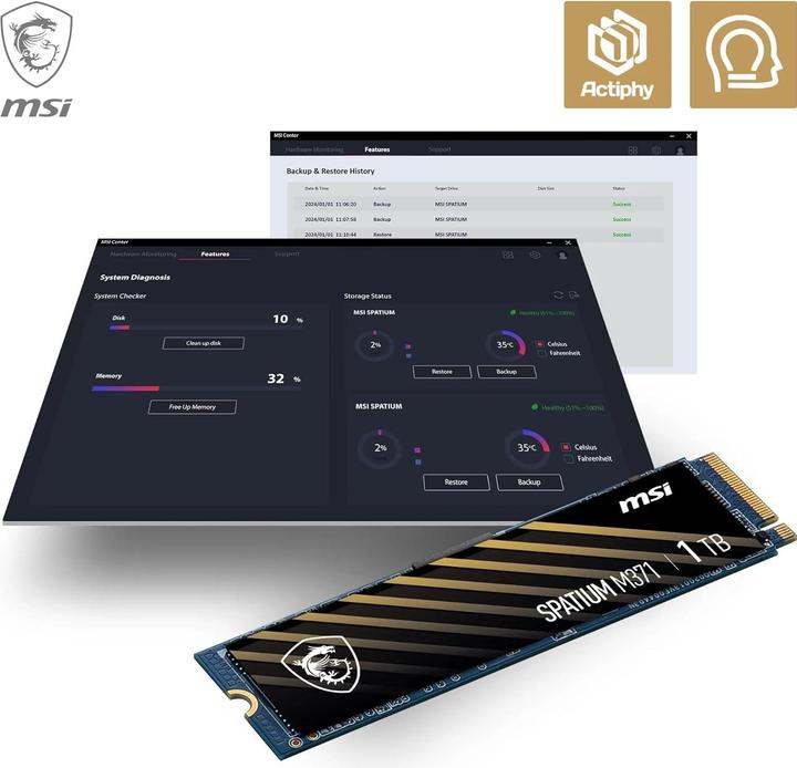 Produktbild MSI M371 NVMe M.2 (1000 GB, M.2 2280)