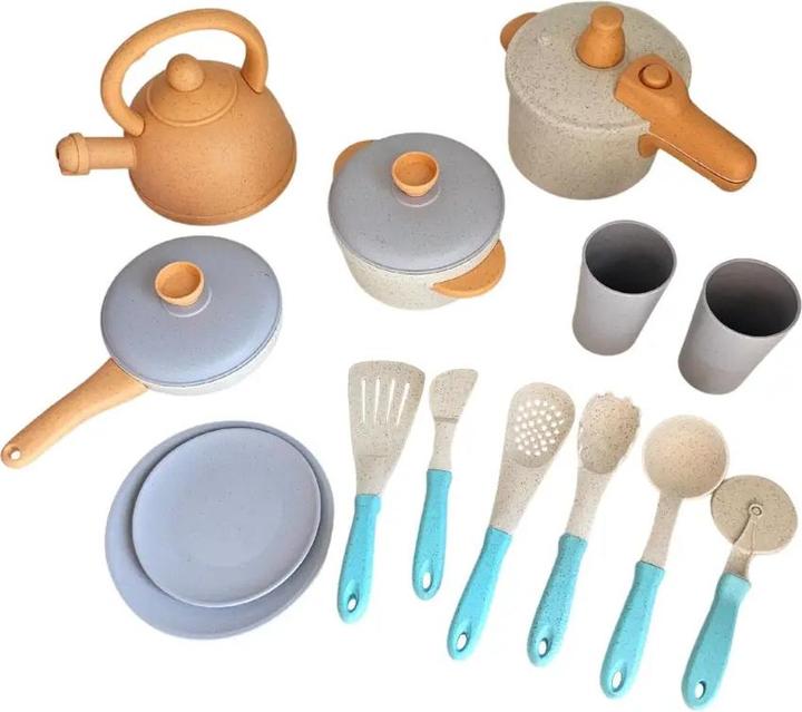 Produktbild Alldoro Koch- und Geschirrset für die Kinderküche, 14-teilig, eco-friendly