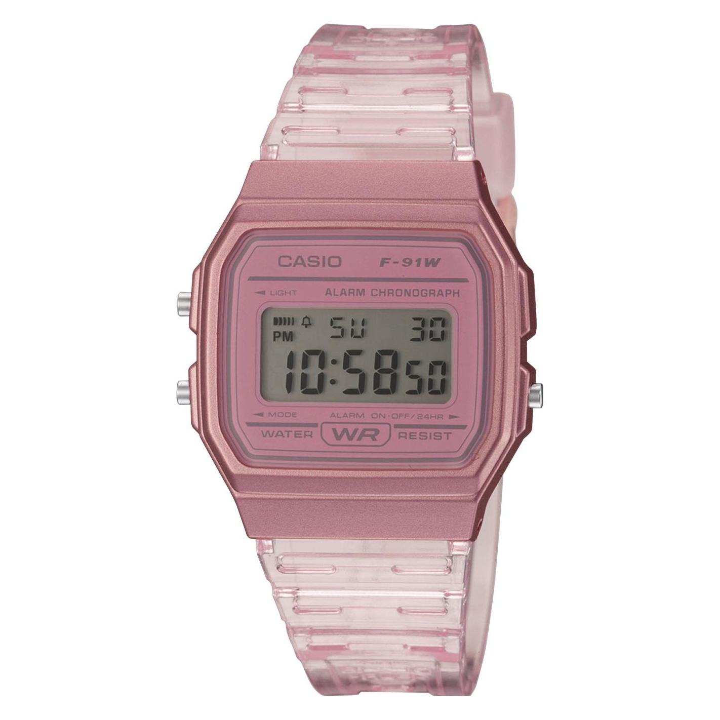 Casio, Horloge, F-91WS-4EF, Roze, (Chronograaf, 36 mm)