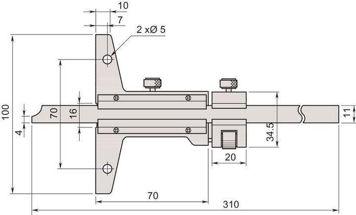 Immagine prodotto Mitutoyo Calibro di profondità 200 mm a corsoio 0,02 / 527-102 (20 cm)