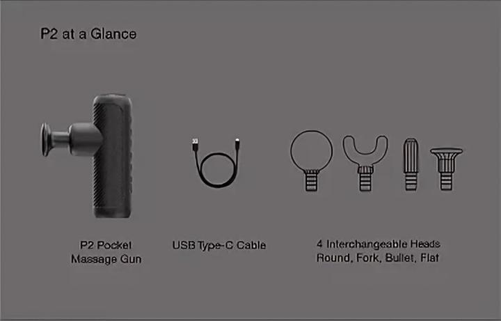 Immagine prodotto Eleeels P2 Pistola per massaggio tascabile (4 Passi, 360 min)