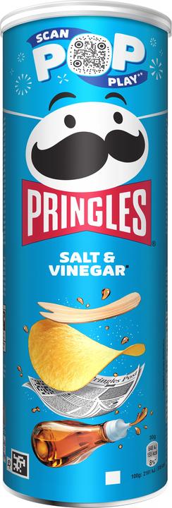Pringles Salt & Vinegar 165g Stapelchips mit Salz- und Essiggeschmack. Für Vegetarier geeignet. (165 g, 1 Stk.)