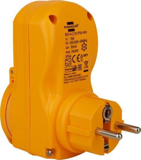 Actual product image Brennenstuhl Personal protection adapter BDI-A 2 30 IP54 (CEE 7/4)