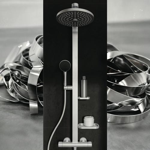 Actual product image Ideal Standard Shower system Alu+: Ceratherm shower thermostat 2 shelves, 2F hand shower, 2F overhead shower