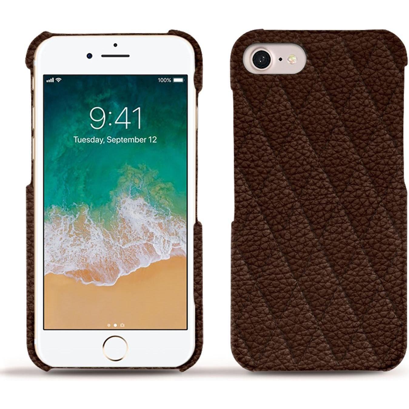 Noreve Lederschutzhülle (Apple iPhone 7), Smartphone Hülle, Braun