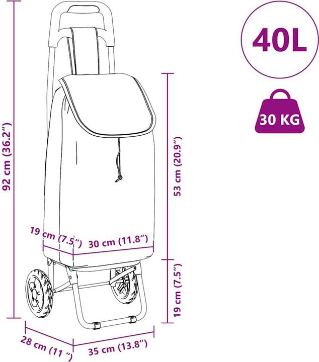 Produktbild vidaXL Einkaufswagen