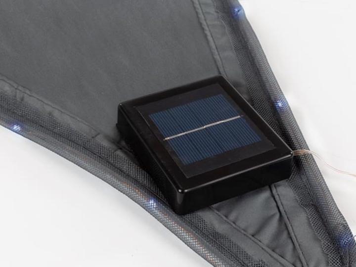 Image du produit Perel VOILE DE SOLEIL AVEC ÉCLAIRAGE DEL - TRIANGULAIRE - 3.6 x 3.6 x 3.6 m - GRIS ANTHRACITE (360 x 360 cm)