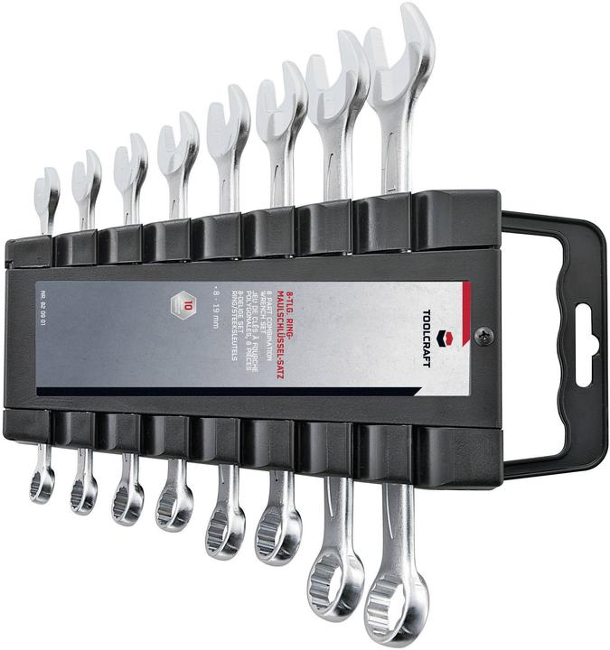 Produktbild Toolcraft Ring-Maulschlüssel-Satz 8tlg (10 mm, 11 mm, 13 mm, 14 mm, 17 mm, 19 mm, 8 mm, 9 mm)
