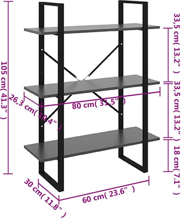 Image du produit VidaXL Elden (80 x 30 x 105 cm)