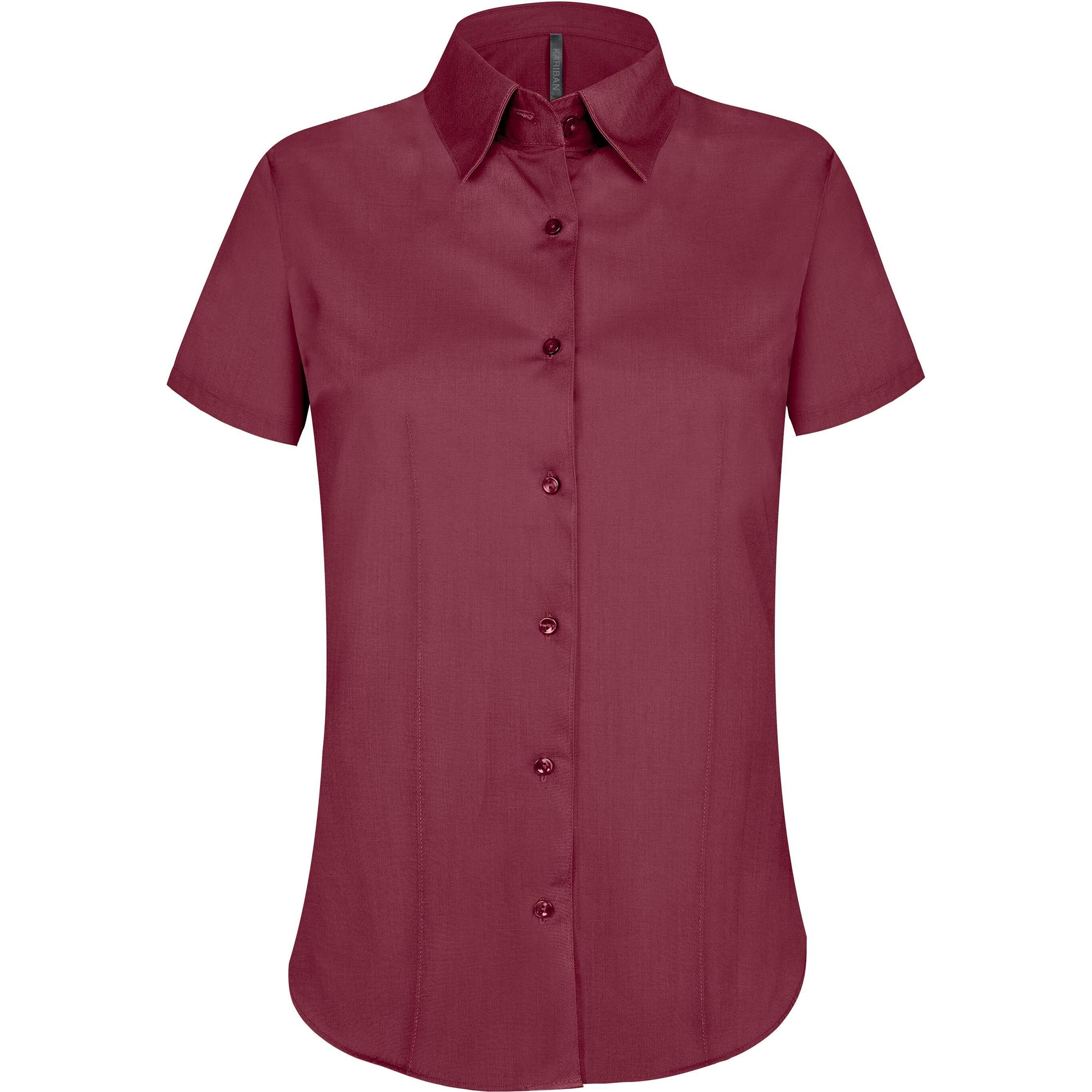 Kariban, Damen, Hemd, Damen Kurzarmbluse, Rot, (XS)