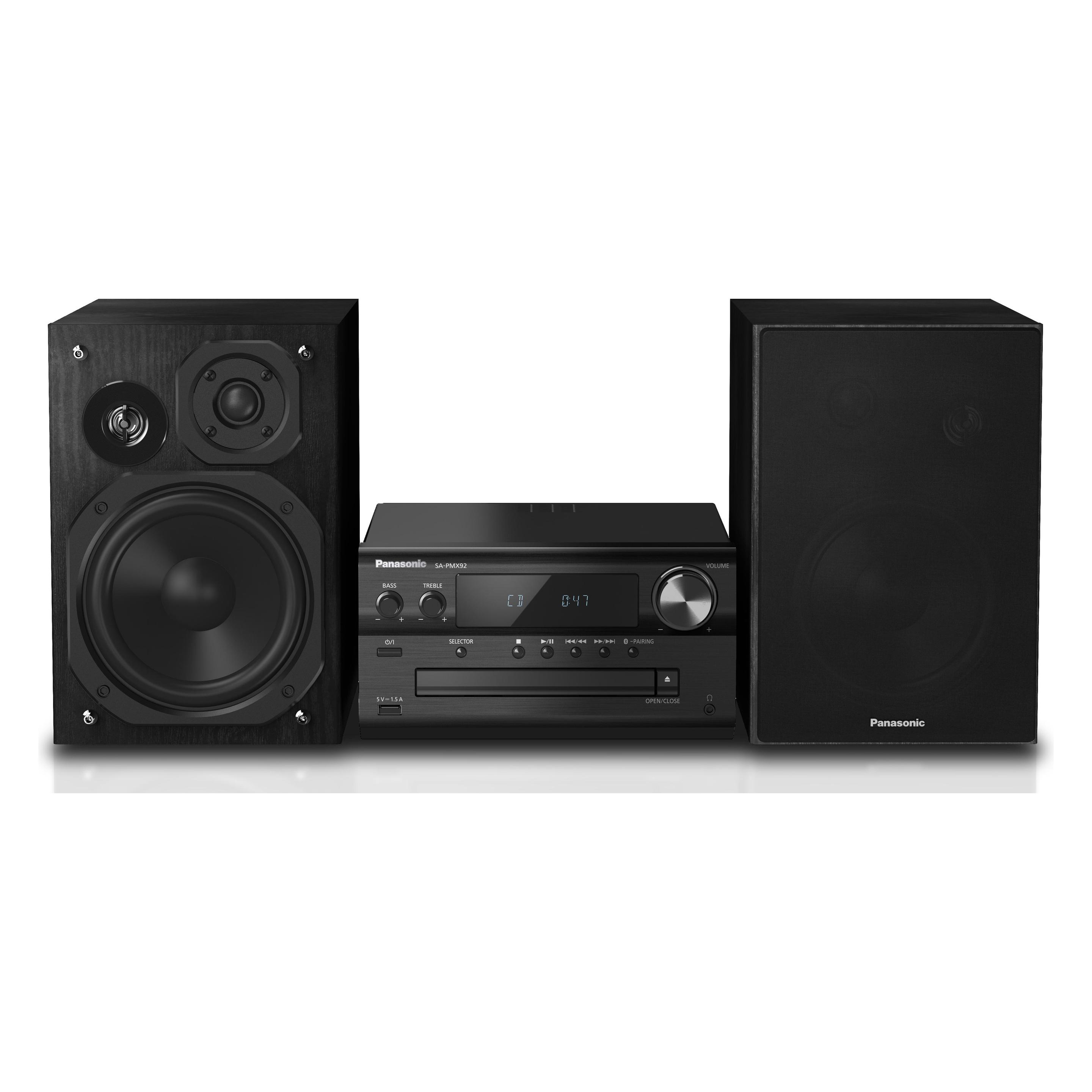 Panasonic SC-PMX92 Home-Audio-Minisystem (Bluetooth, CD Player, 1x 120 W), Stereoanlage, Schwarz