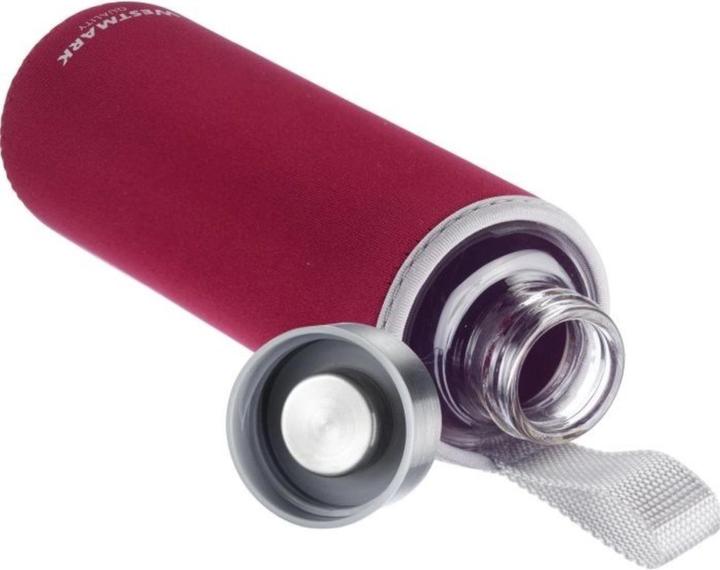 Image du produit Westmark Gourde "Viva" en verre 0,55 l, avec housse, rouge, sb (0.55 l)