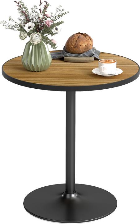 Homcom Esstisch MDF, Metall Eiche (70 x 70 x 76 cm)