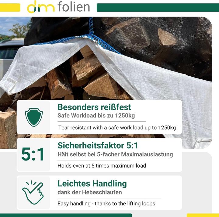 Produktbild Dm-folien Big Bag Holzsäcke mit Netzgewebe (5 Stück)
