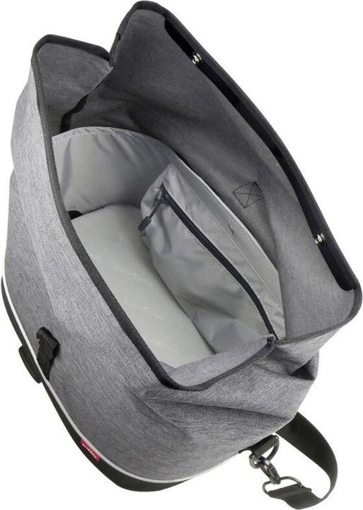 Actual product image KlickFix Klick-fix Rackpack City bag grey with roll closure, incl. RT adapter 25x25x21cm, up to max 6kg, 8l (8 l, Luggage carrier bag)