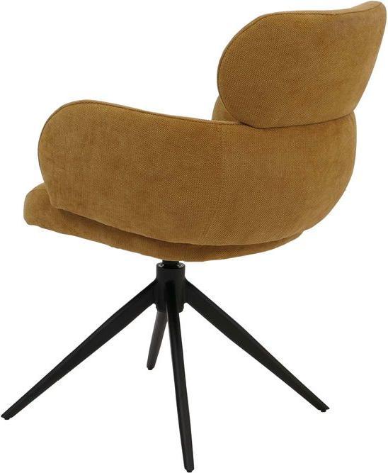 Immagine prodotto Mendler Esszimmerstuhl HWC-O77, drehbar Auto-Return, Stoff (310g/m²) Chenille Öko-Tex – senfgelb