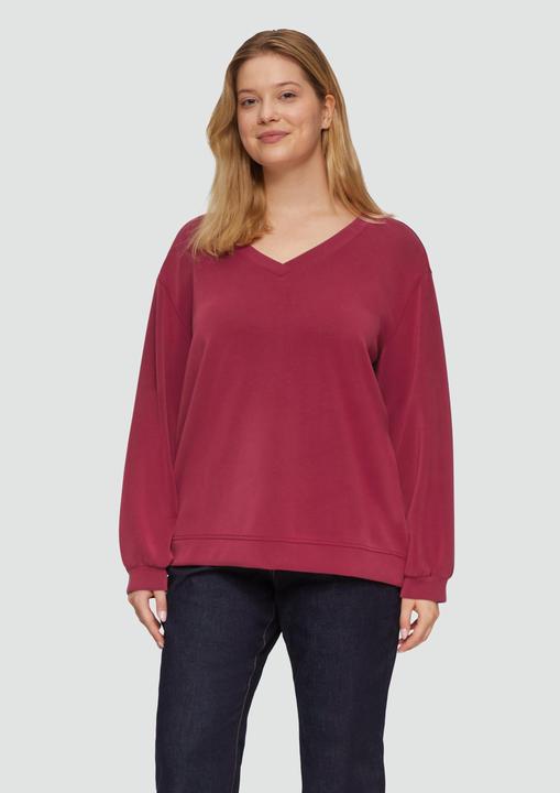 Produktbild s.Oliver Sweatshirt Scuba-Sweatshirt mit V-Ausschnitt (48)
