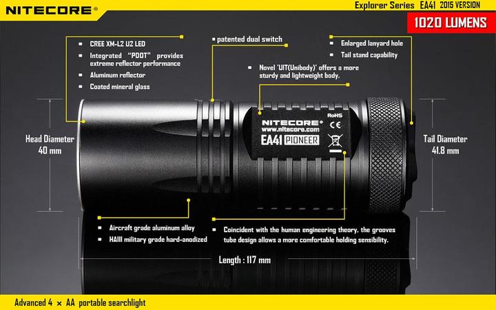Produktbild Nitecore Ea41 (11.70 cm, 1020 lm)