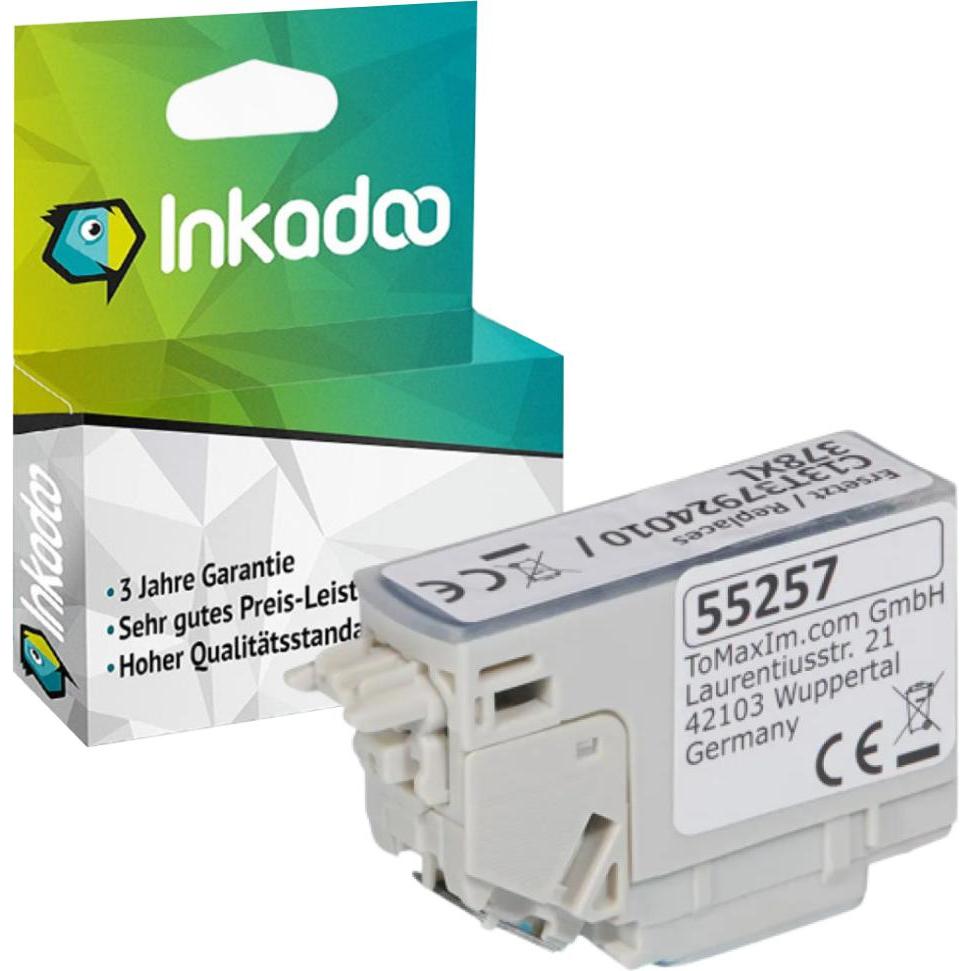 Inkadoo, Druckerpatrone, Druckerpatronen kompatibel zu Epson C13T37924010 / 378XL Tintenpatrone, cyan Cyan (C)