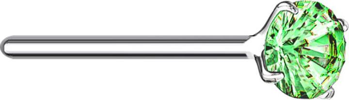 Immagine prodotto Star Piercing Nasenstecker biegen silber runder Kristall grün gefasst (senza ottone, Argento 925)
