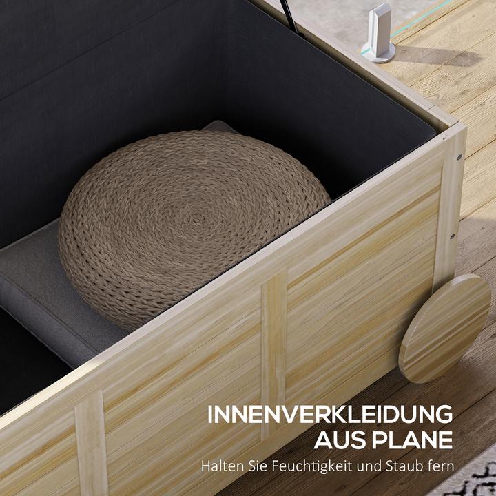Produktbild Outsunny Auflagenbox Tannenholz Naturholz