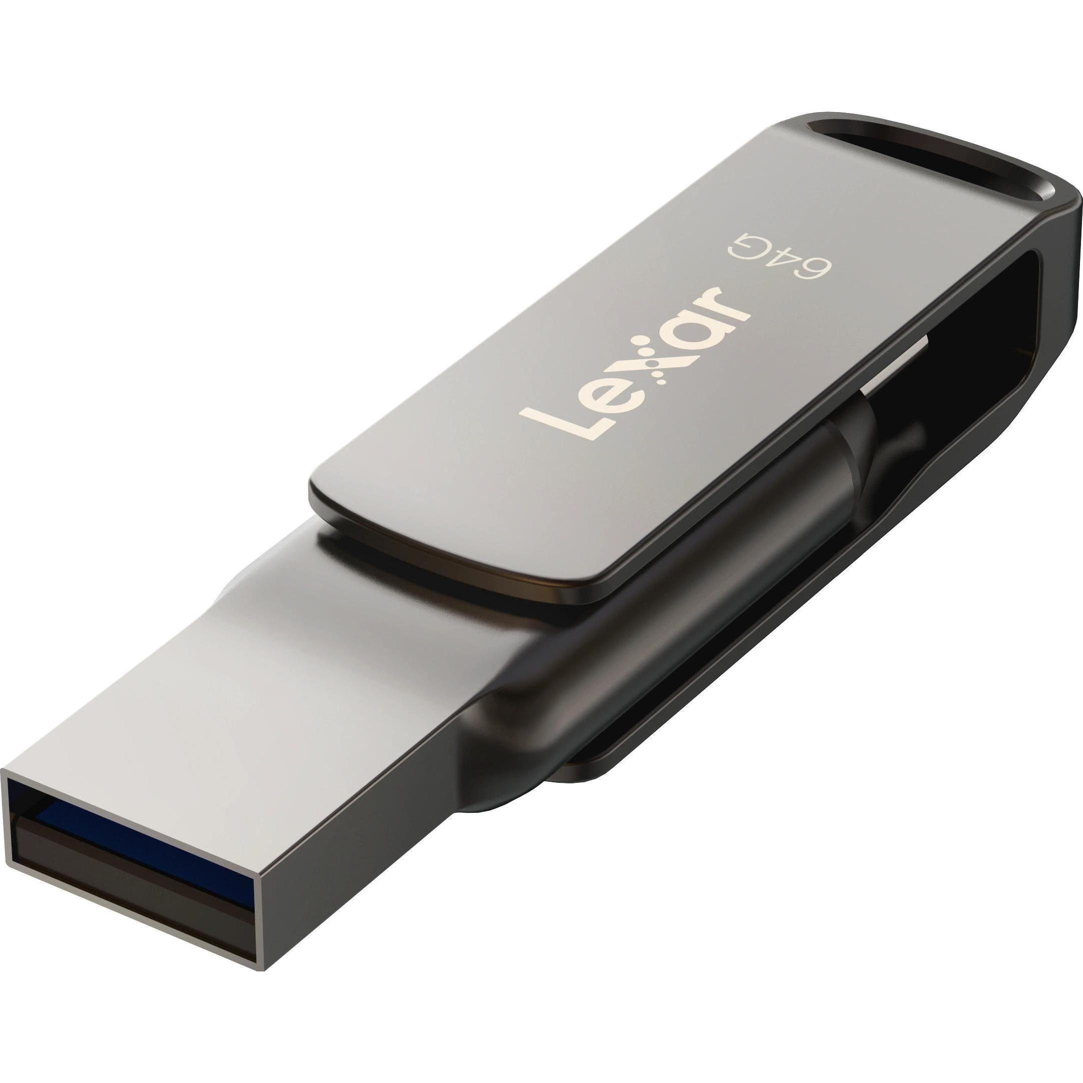 Thumbnail - Lexar JumpDrive Dual Drive D400 (64 GB, USB-C, USB-A), USB Stick, Silber