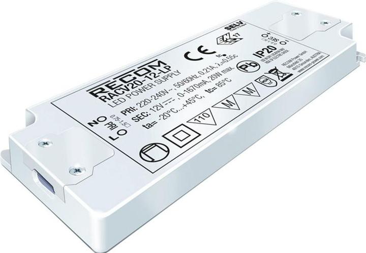Produktbild Recom LED Driver CV 20W 12V Low Profile