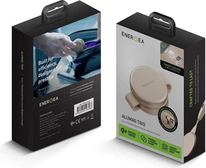 Image du produit Energea Wireless charger Alumag Trio 3in1 Qi2 15W gold (15 W)