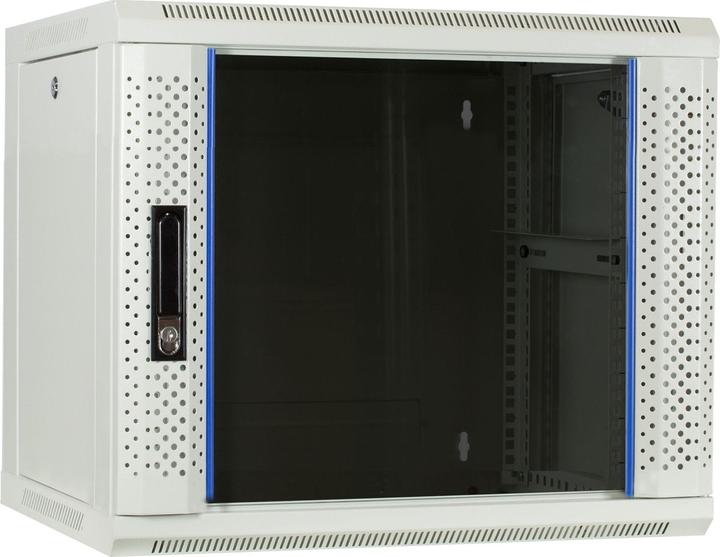 Dsit 9 HE Serverschrank, Wandgehäuse, mit Glastür, Weiss (BxTxH) 600 x 450 x 500mm (19 Zoll Rack)