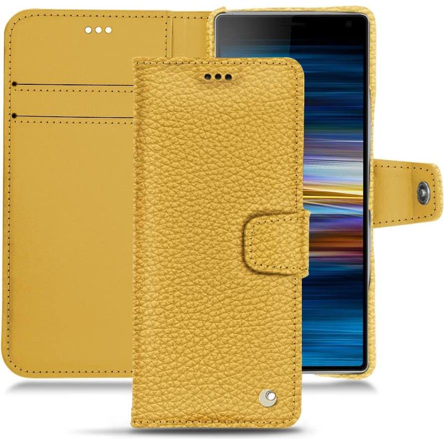 Noreve Lederschutzhülle Wallet (Sony Xperia 10 Plus), Smartphone Hülle, Orange
