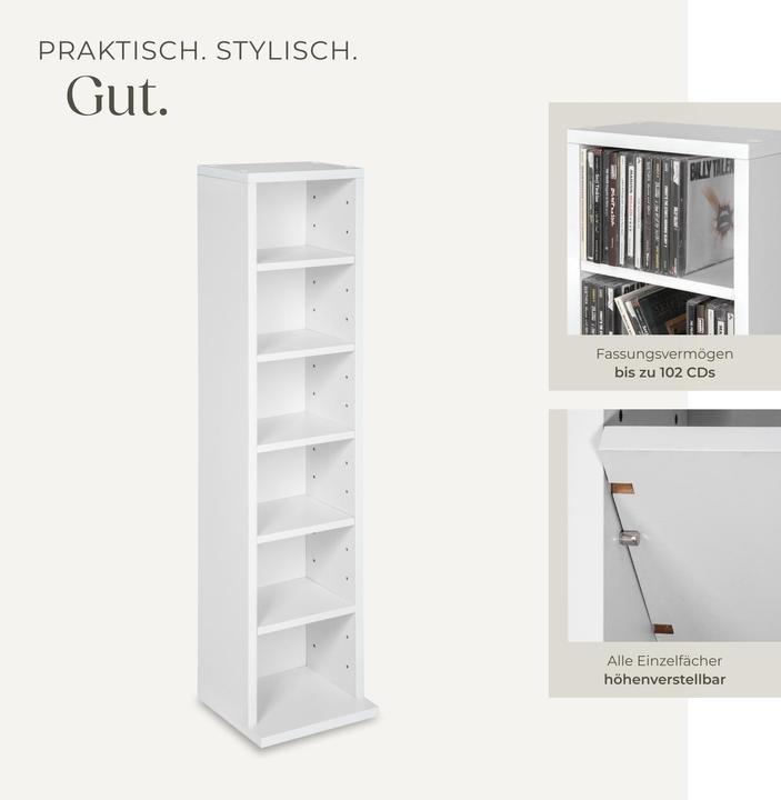 Actual product image tectake CD Stand Shelf (21 x 20 x 90 cm)