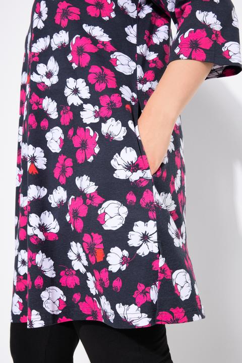 Produktbild Ulla Popken Longshirt, Keyhole, A-Linie, Rundhals, 3/4-Arm (58)