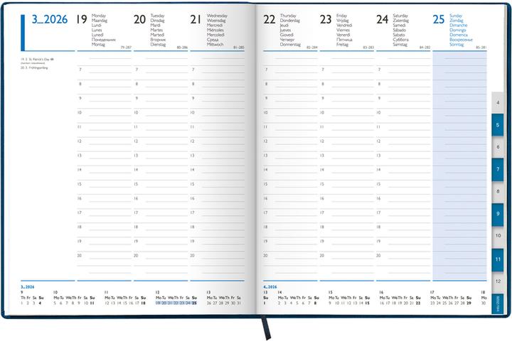 Immagine prodotto Simplex Wochenagenda Roma 17 x 24 cm, 2026, Schwarz (17 x 24 cm, 1 settimana / 2 pagine)