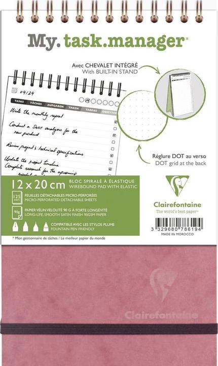 Image du produit Clairefontaine AGE BAG MY.TASK.MANA GER 12X20 250P ROSE (120 x 180 mm)