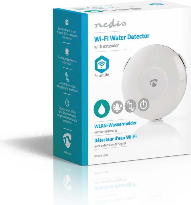 Actual product image Nedis WIFIDW10WT Water Detector Sensor & Alarm System Wired & Wireless
