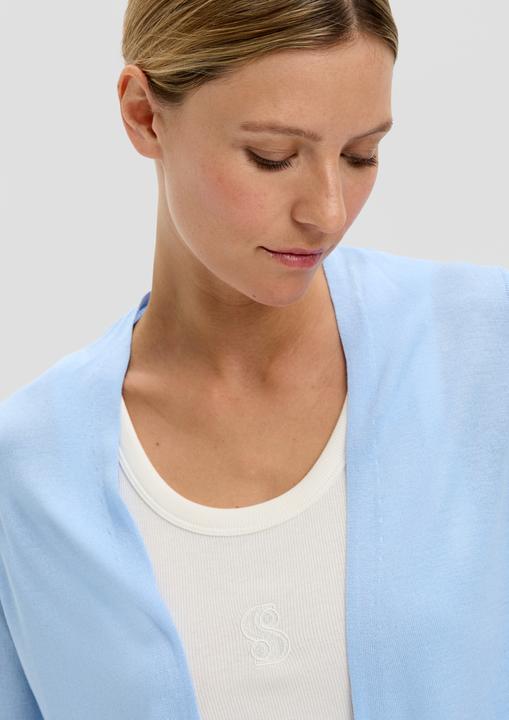 Produktbild s.Oliver Strickjacke Strickjacke aus Viskose-Stretch mit Rippbündchen (42)