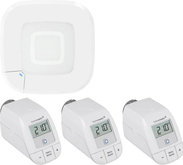 Immagine prodotto Homematic IP Set bestehend aus Funk Access Point 2 und 3x Heizkörperthermostat – basic