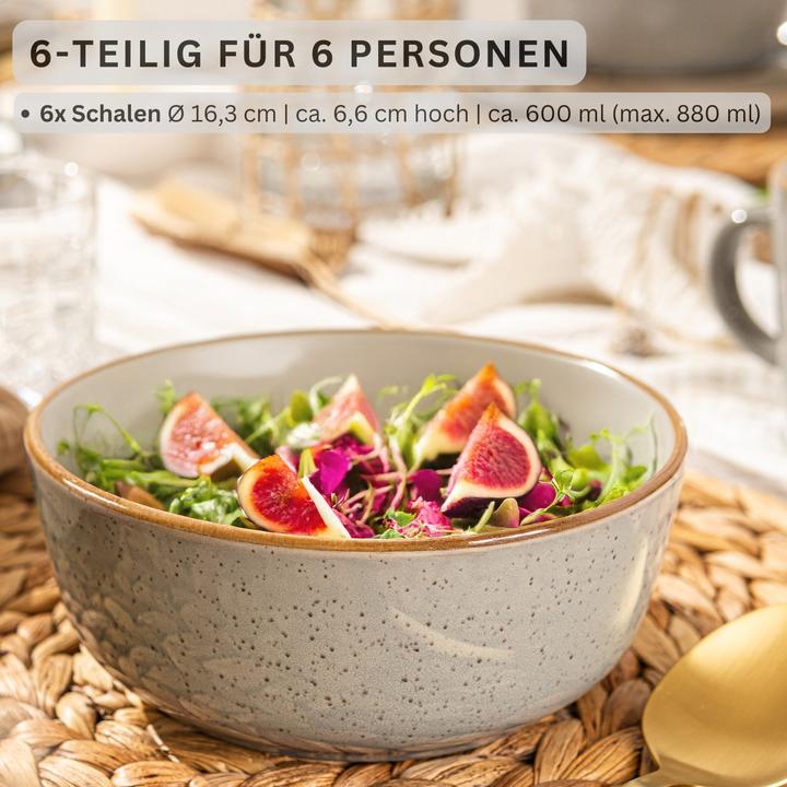 Actual product image Sänger Geschirr Schalen Rio Perlgrau (16.30 cm, 0.60 l, 6 x)