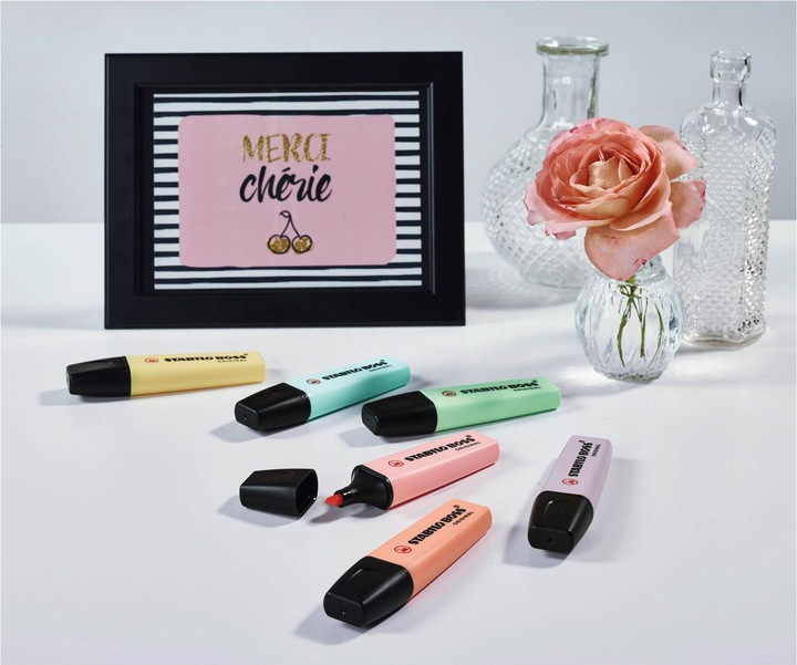 Actual product image STABILO BOSS ORIGINAL Pastel Highlighter (Pastel, 5 mm, 4 x)