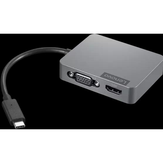Lenovo Travel Hub Gen 2 (USB-C, 4 Ports), Dockingstation + USB Hub, Grau
