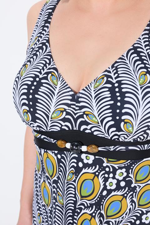 Produktbild Ulla Popken Badekleid, Pfau, Softcups, Powermesh-Futter, recycelt (44)